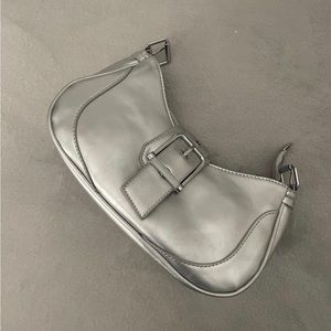 Y2K SILVER METALLIC SOHO BAG
